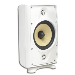 AccentPLUS2 White Stereo Outdoor Speaker 6.5 inches with Dual Fixed Tweeter (Single)