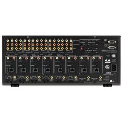 Eight-Source, Eight-Zone Multiroom Audio/Video Controller-Amplifier System (six amplified)